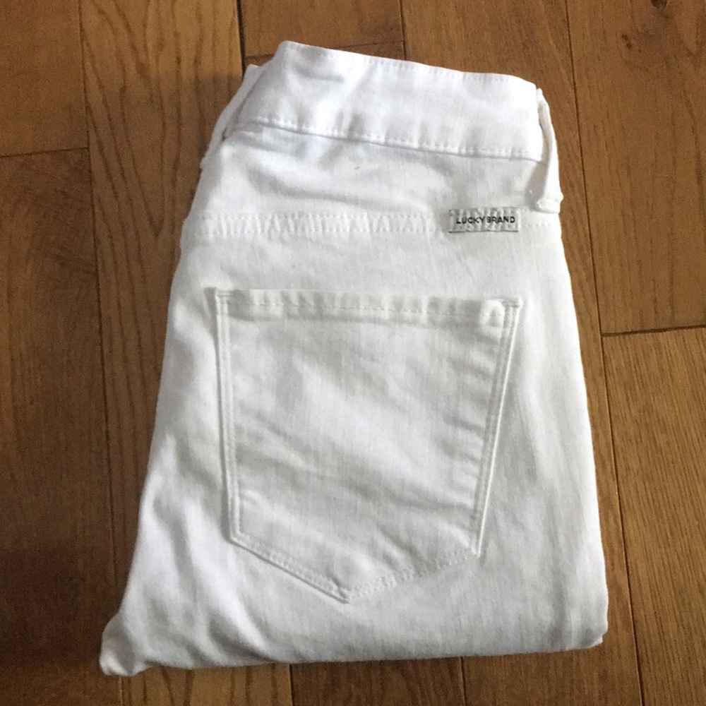 Lucky Brand White High-rise Cropped Jeans